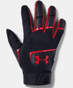Wholesale ⭐ Under Armour Clean Up Batting Gloves Black/Red L 💯