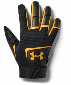 Wholesale ✔️ Under Armour Clean Up Batting Gloves Black/Gold L 🎁
