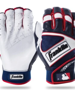 Promo 🔥 Franklin Powerstrap Batting Gloves - White/Navy/Red Large 😉