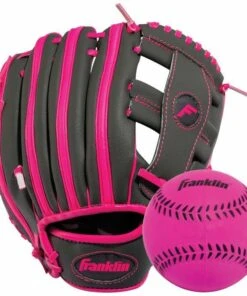 New 🛒 Franklin RTP Performance Tee Ball Glove Grey/Pink 9.5 inch ❤️ -Deals Bat Boosters Store 22703 2