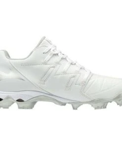 Buy 🎁 Mizuno LADIES 9-Spike Finch Elite 4 Moulded Cleats - White/Grey ❤️ -Deals Bat Boosters Store 320590 2