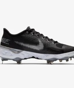 Deals ✨ NIKE Alpha Huarache Elite 3 Low Metal Cleats Black/White 🛒 -Deals Bat Boosters Store CK0746 001 2