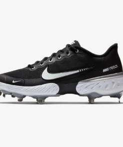 Deals ✨ NIKE Alpha Huarache Elite 3 Low Metal Cleats Black/White 🛒