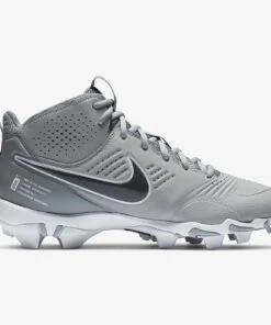Wholesale 👍 NIKE Alpha Huarache 3 Keystone MID Moulded Cleats Grey 🔥 -Deals Bat Boosters Store CK6261 001 2