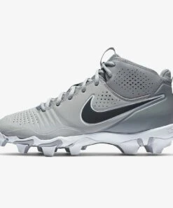 Wholesale 👍 NIKE Alpha Huarache 3 Keystone MID Moulded Cleats Grey 🔥