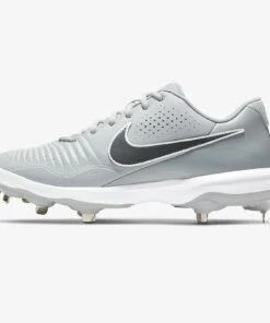 Wholesale ⌛ NIKE Alpha Huarache Varsity 3 Low Metal Cleats Grey 🧨