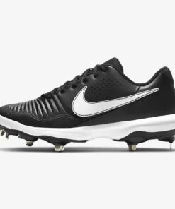 Promo ⭐ NIKE Alpha Huarache Varsity 3 Low Metal Cleats Black ❤️