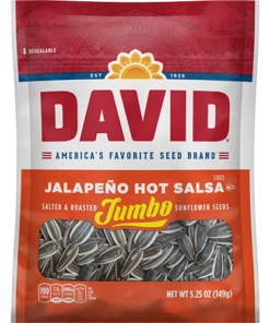 Hot Sale ⌛ David Sunflower Seeds 5.25 oz - Jalapeno Hot Salsa 🧨