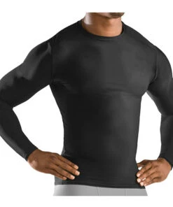 Cheap ✔️ Pro Performance Long Sleeve Compression Undershirt Top Black for ⚾ Baseball, 👏 Softball, Soccer and more Black ✔️