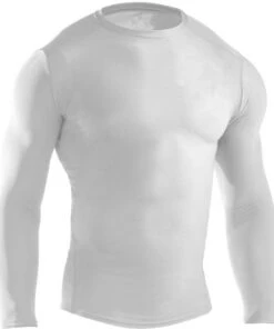 Wholesale 🔥 Pro Performance Long Sleeve Compression Undershirt Top White for ⚾ Baseball, Softball, Soccer and more White 💯