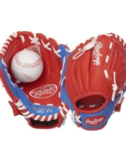 Cheapest ⌛ Rawlings Players Series Youth Glove and Ball Set 9 inch - Red/Blue 🎁