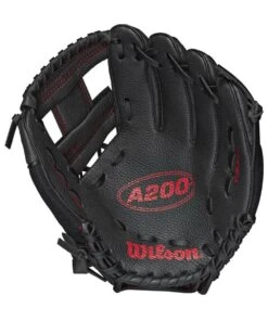 Flash Sale ❤️ Wilson A200 T-Ball Glove 10 inch - Black/Red 🥰 -Deals Bat Boosters Store WBW10020510 2